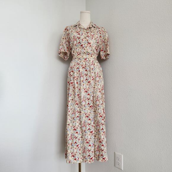 Pendleton Dresses & Skirts - Vintage 90s Pendleton Yellow Floral Rayon Blouse & Skirt Set High Waist Size 6